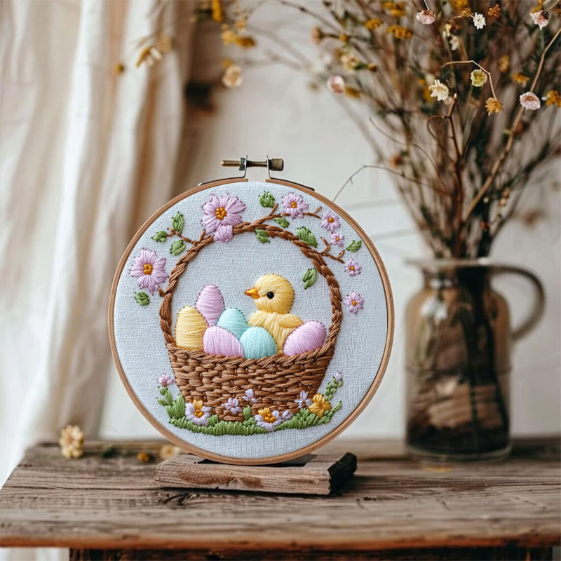 Rubbyoo Embroidery Kit -Easter Basket | Holiday Needlework Gift DIY Craft Kits