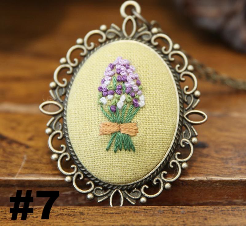 Embroidery Necklace Kits | Diy Sewing Pendants | Suitable For Mother Day Gift