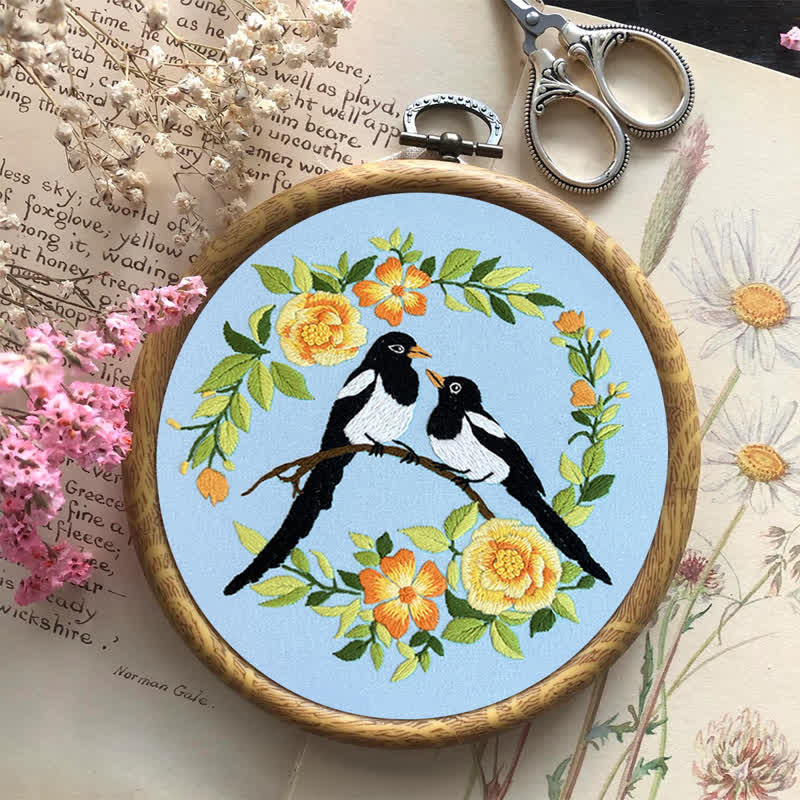 Rubbyoo Embroidery Kit - Love Birds And Flowers
