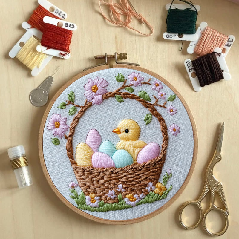 Rubbyoo Embroidery Kit -Easter Basket | Holiday Needlework Gift DIY Craft Kits