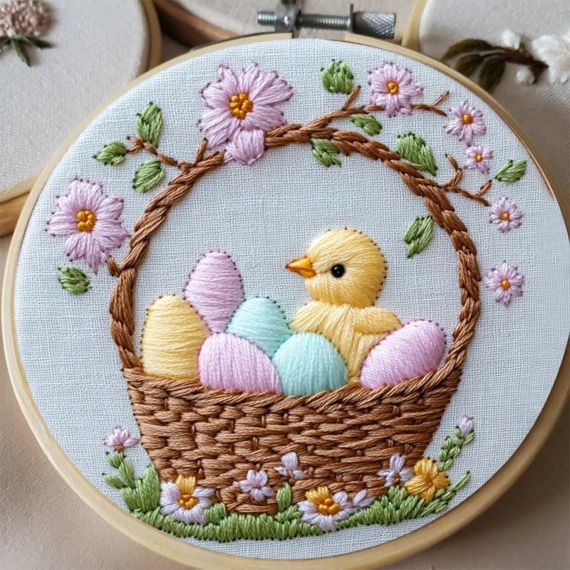 Rubbyoo Embroidery Kit -Easter Basket | Holiday Needlework Gift DIY Craft Kits