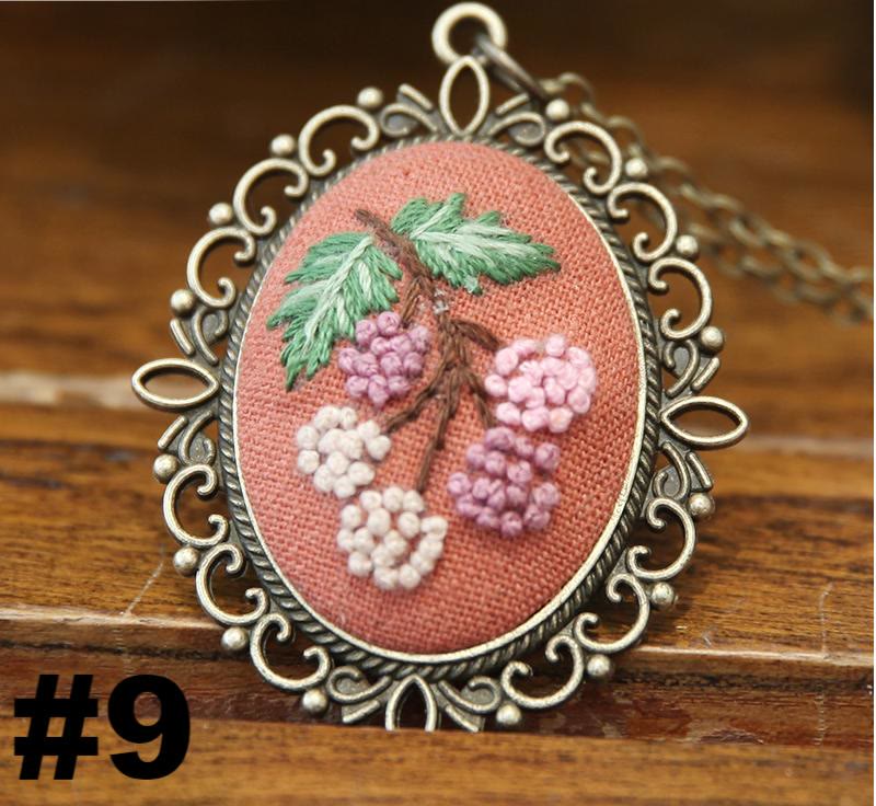 Embroidery Necklace Kits | Diy Sewing Pendants | Suitable For Mother Day Gift