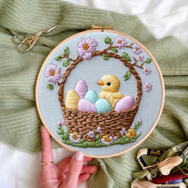 Rubbyoo Embroidery Kit -Easter Basket | Holiday Needlework Gift DIY Craft Kits
