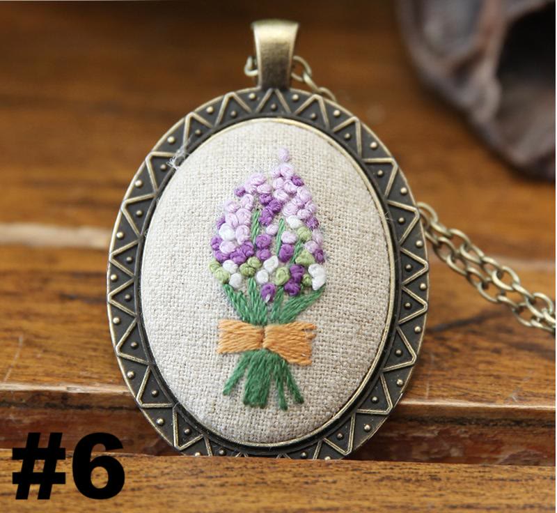 Embroidery Necklace Kits | Diy Sewing Pendants | Suitable For Mother Day Gift