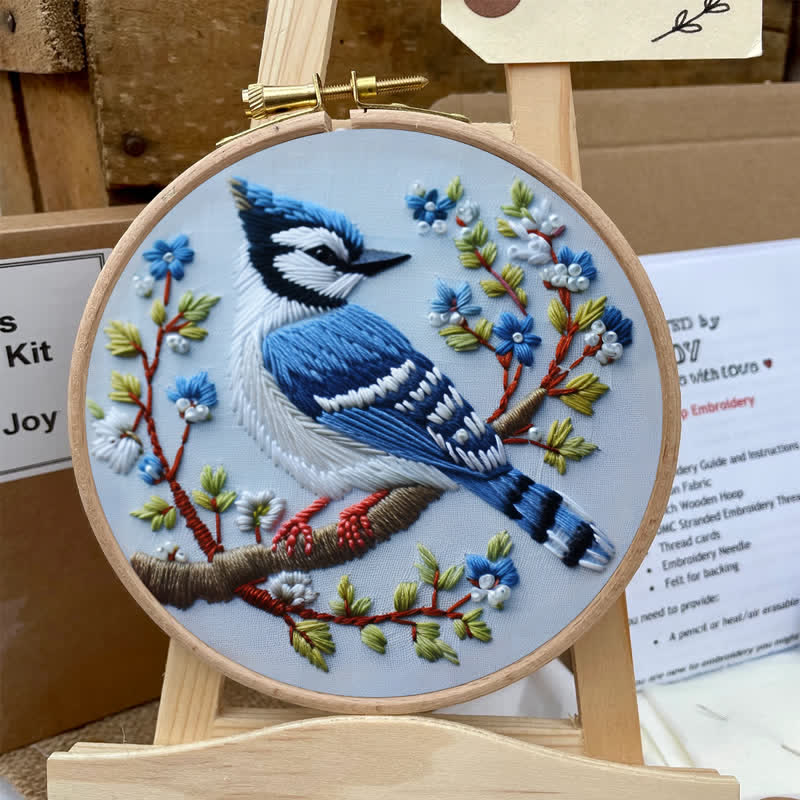 Rubbyoo Embroidery Kit - Winter Bluejay