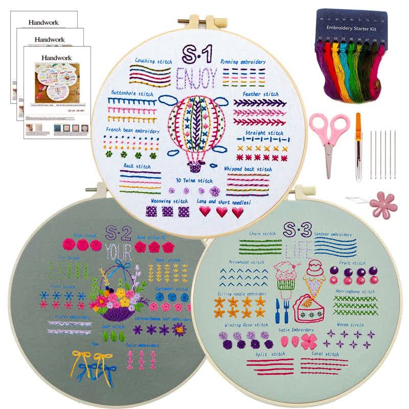 1Pack Embroidery Starter Kit For Adults
