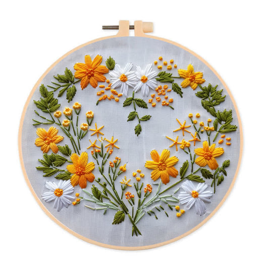 Rubbyoo Embroidery Kit - Flowers Rings