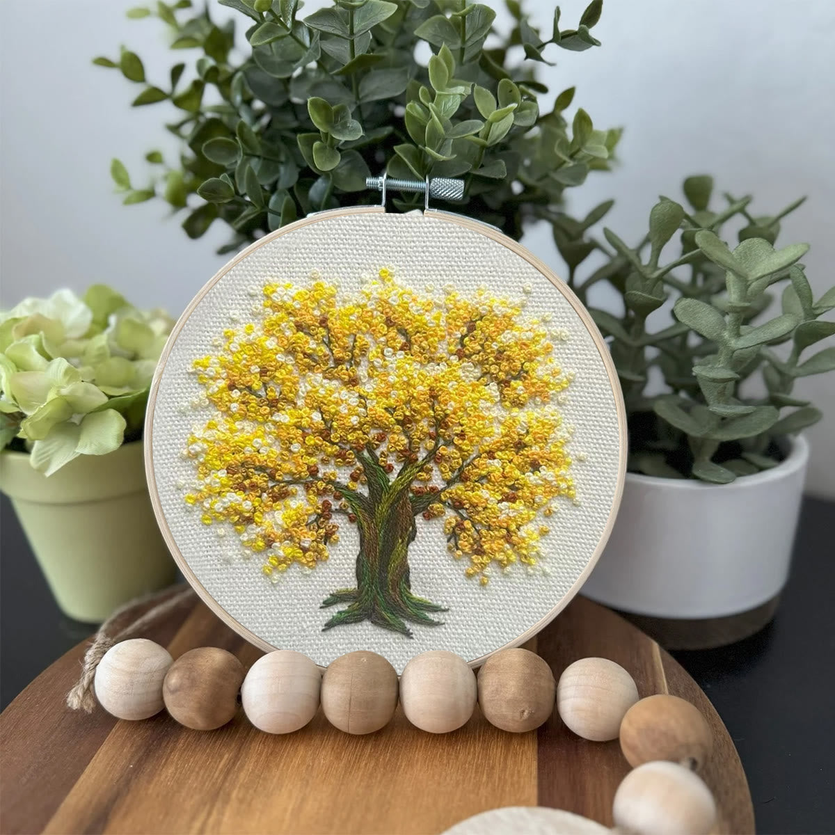 Rubbyoo Embroidery Kit-   Yellow Blooming Tree