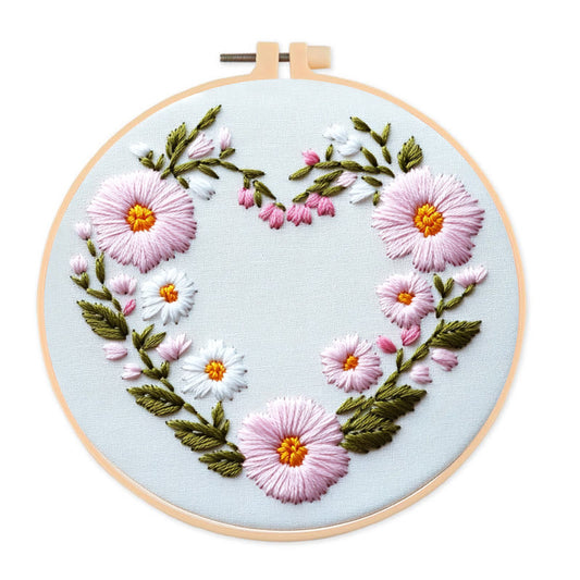 Rubbyoo Embroidery Kit - Floral Embrace | Easy Embroidery Kit for Beginners