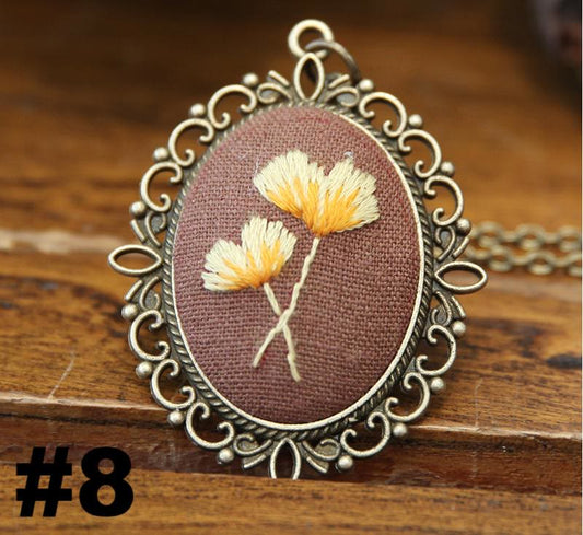 Embroidery Necklace Kits | Diy Sewing Pendants  | Suitable For Mother Day Gift